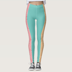Legging Aqua Amarelo Rosa e Branco Maze Lama Africana
