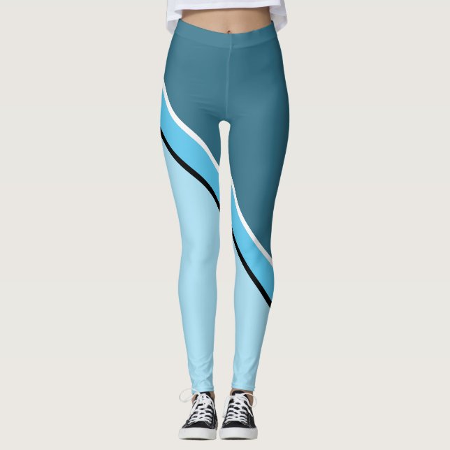 Legging Aqua Blue e Turquoise Diagonal (Frente)