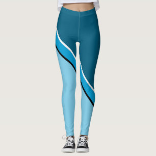 Legging Aqua Blue e Turquoise Diagonal