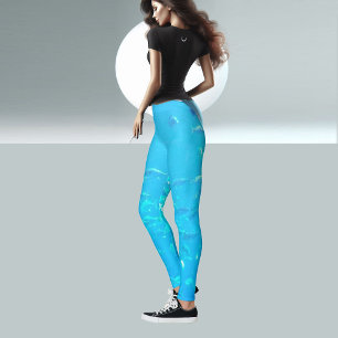 Legging Aqua Blue School of Fish in Ocean