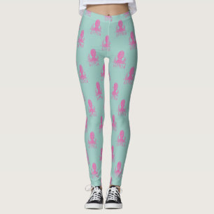 Legging Aqua bonito e fúcsia do teste padrão da ilustra