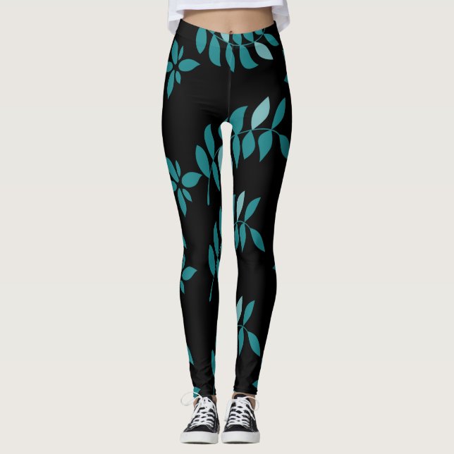 Legging Aqua e Travesseiro decorativo da selva tropical ne (Frente)