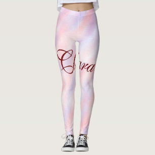 Legging Aquarela abstrata rosa vermelho marrom adicionar n