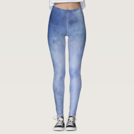 Legging Aquarela Azul e Branco
