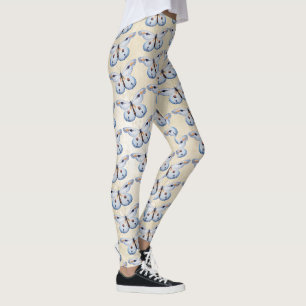 Legging Aquarela borla azul borla + suas ideias