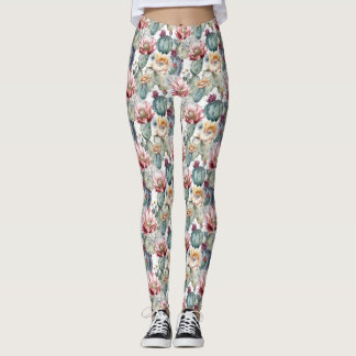 Legging Aquarela Cactos Sucultivos