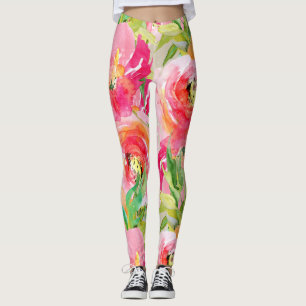 Legging Aquarela Floral Russa Colorida Moderna