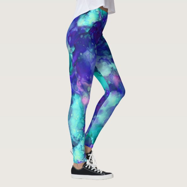 Legging aquarelas de fantasia azul: (Direita)