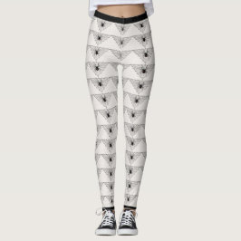 Legging Aranha de Viúva Preta com Marcação Vermelha na Web