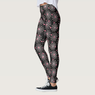 Legging Aranhas Rosa e Pontas-Aranha