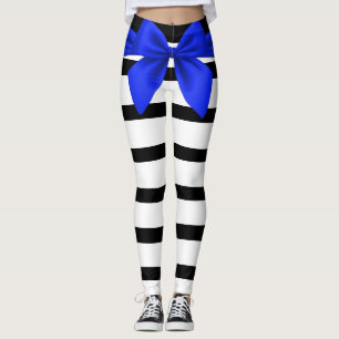 Legging Arco Azul com Stripe Preta e Branca