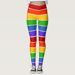Legging Arco-íris branco listrado