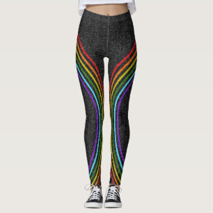 Legging Arco-Íris Brilhante a 6 cores no orgulho LGBT pret