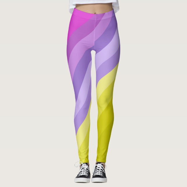 Legging Arco-íris, brilhante e riscado (Frente)