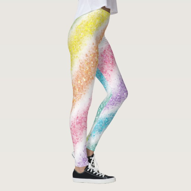 Legging Arco-íris Brilho Pastel (Direita)