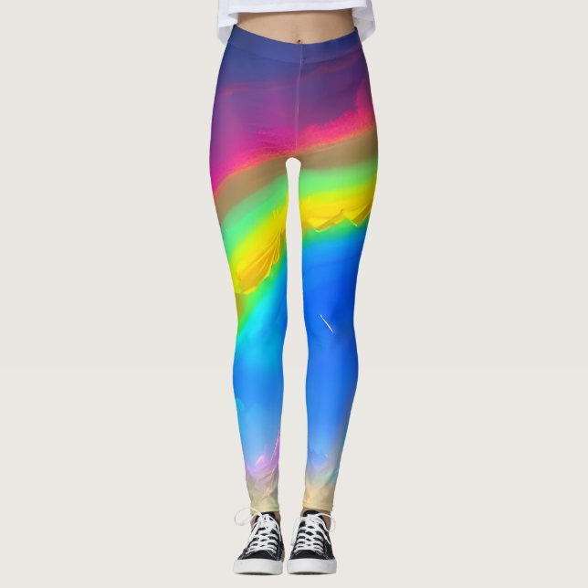 Legging Arco-íris com brilho no céu (Frente)