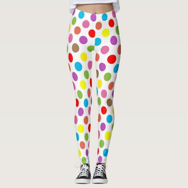 Legging Arco-íris cores padrão bolinhas (Frente)