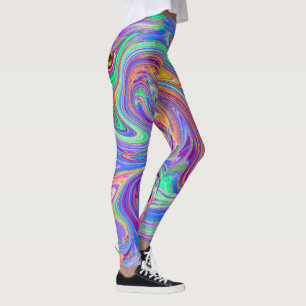 Legging Arco-Íris de Pastel de Colores Groovy Abstrato Ret