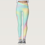 Legging Arco-Íris de Pastel Holográfico Iridescente<br><div class="desc">Leggings coloridas holográficas iridescentes do arco-íris</div>