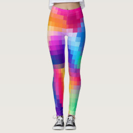 Legging Arco-íris de Pixel Vibrante