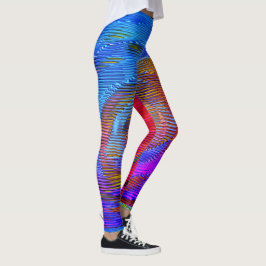 Legging Arco-íris espiral cor-de-rosa com alivio e listras