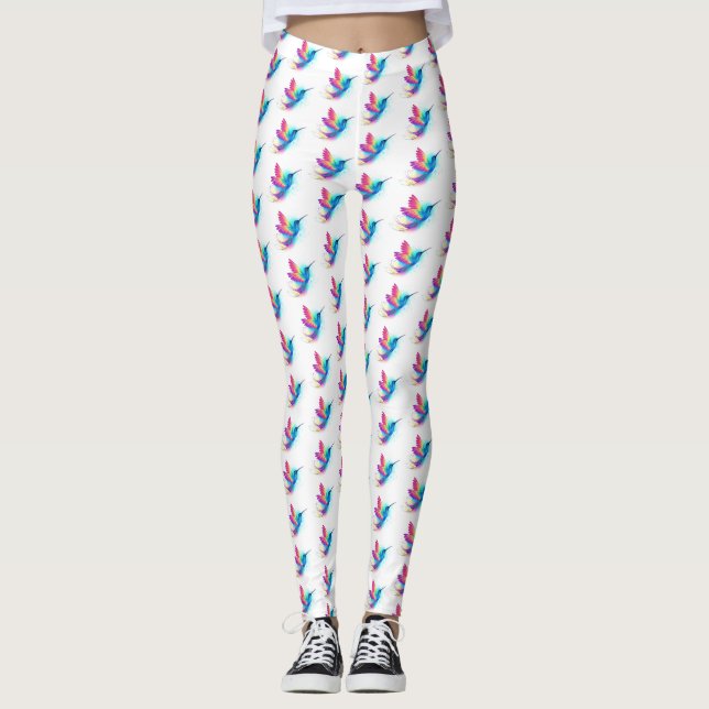 Legging Arco-Íris Exótico Hummingbird (Frente)