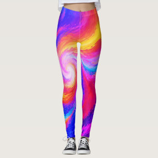 Legging Arco-íris Giratório de Cores em Ajuste Personaliza
