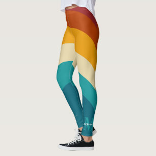 Legging Arco-Íris Monograma Nome Personalizado Retroativo