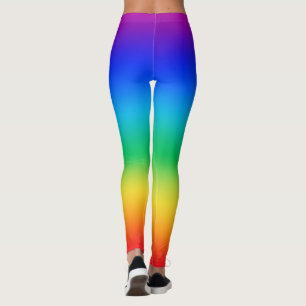 Legging Arco-íris púrpura superior, fundo vermelho