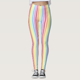 Legging Arco-Íris Vertical Stripes Pastel Coloridas