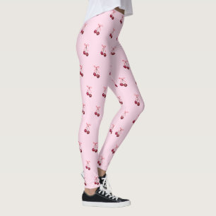 Legging Arcos e cerejas de cor-de-rosa giro