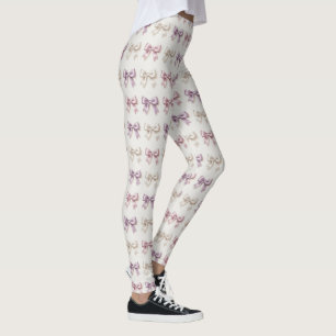 Legging Arcos Femininos Padrão Fofo Coquette Pastel