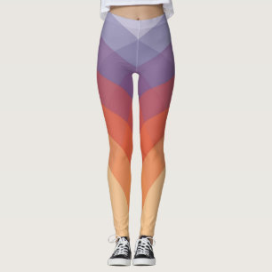 Legging Arcos pastéis de cor púrpura, laranja e azul