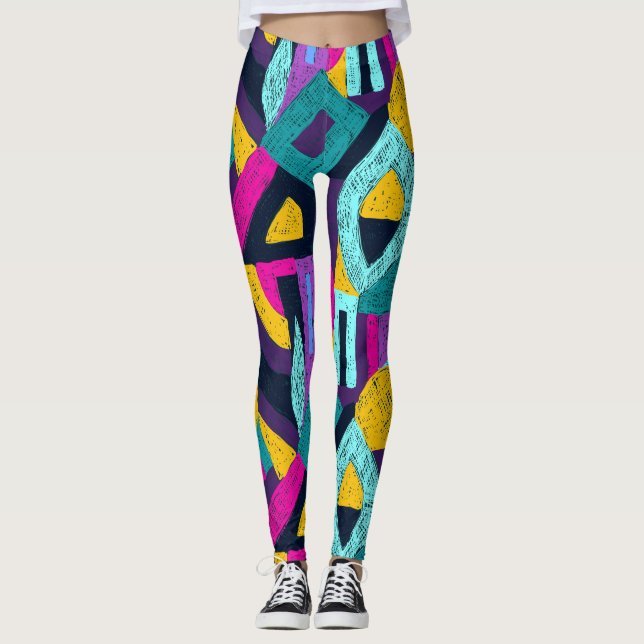 Legging Arcos retrorreflectores: pop geométrica. (Frente)