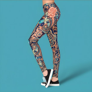 Legging Aria Grace Elegante Cobalt Rosewood Boho