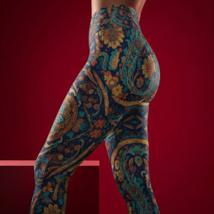 Legging Aria Grace Majinternal Indigo Paisley Boho