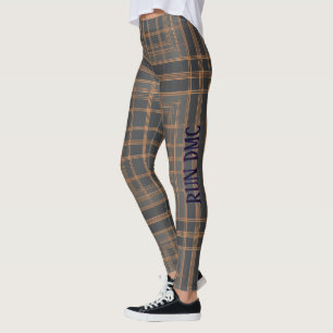 Legging Aria Grace Urban Copper Grid Xadrez Padrão RUN DMC