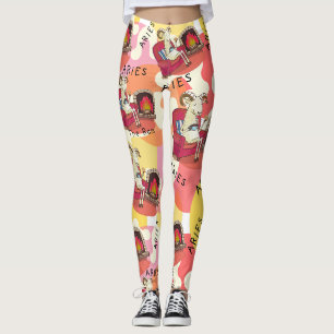 Legging Aries o cartaz Zodiac esportivo Ram