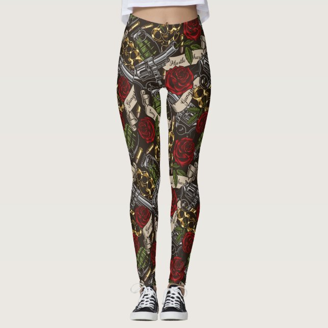 Legging Armas e Flores (Frente)