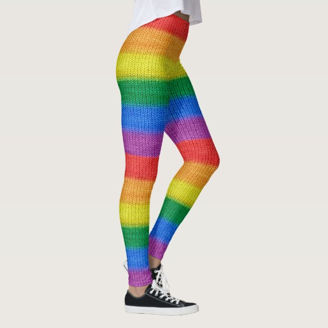 Legging Arrumação do Arco-íris com Sinalizador Stripes sem (Direita)