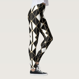 Legging Art Deco Black and Gold Geometric luxury