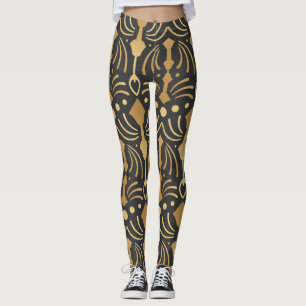 Legging Art Deco Luxury: Vintage a elegância Japonesa