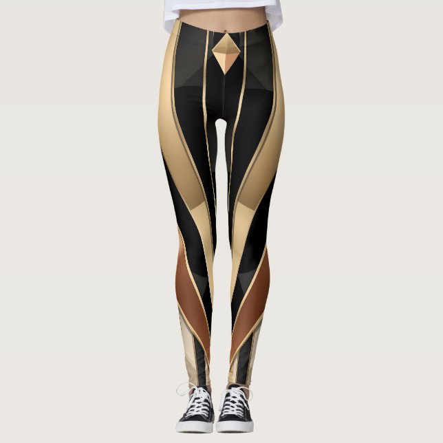 Legging Art Deco Sunburst Geometric Luxury Design (Frente)