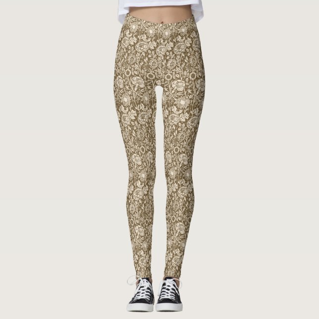 Legging Art Nouveau Carnação Damask, Taupe e Cream (Frente)