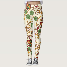 Legging Art Nouveau-inspired floral design