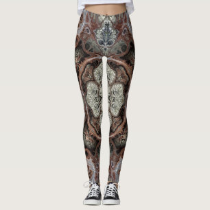 Legging Art nouveau - padrão geométrico de vinheta