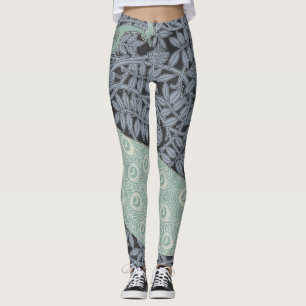 Legging Art Nouveau Peacock Classic Vintage Bird
