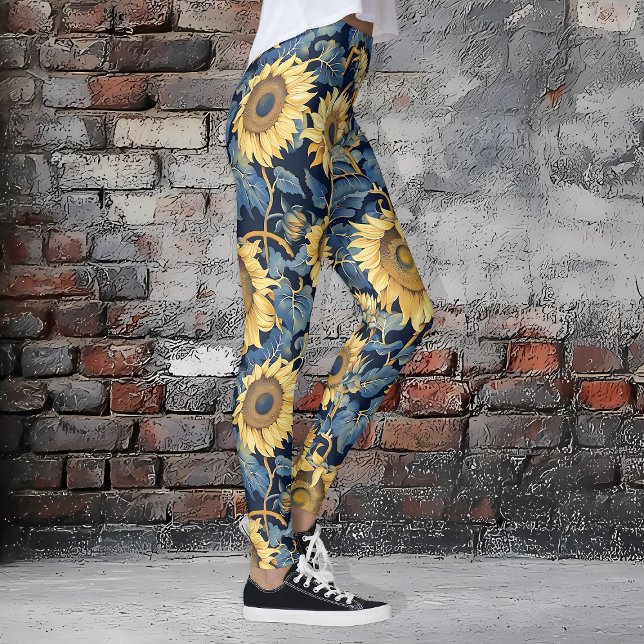 Legging Art Nouveau Sunflower (Art Nouveau Sunflowers Leggings)