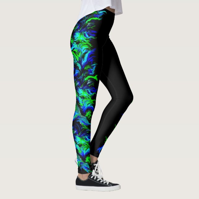 Legging Artdeco Flames no Estilo Arco-Íris (Direita)