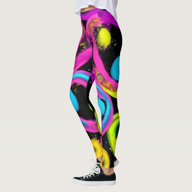 Legging arte abstrata brilhante (Esquerda)